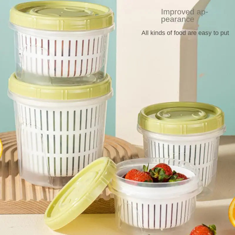 Boîte de Rangement Frigo Hermétique 700ml avec Grille Égouttoir