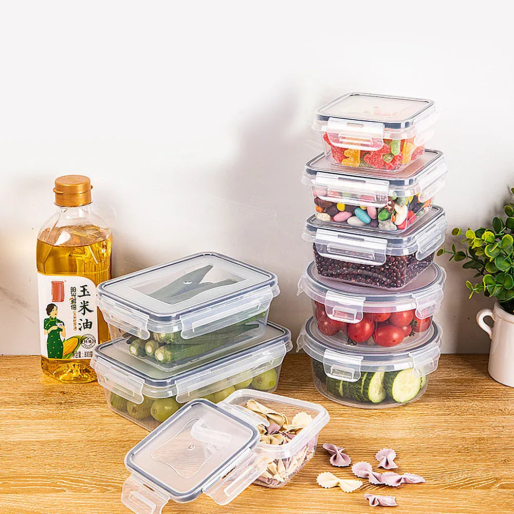 Lot de 12 Boîtes Hermétiques Transparentes avec Couvercle 800ml