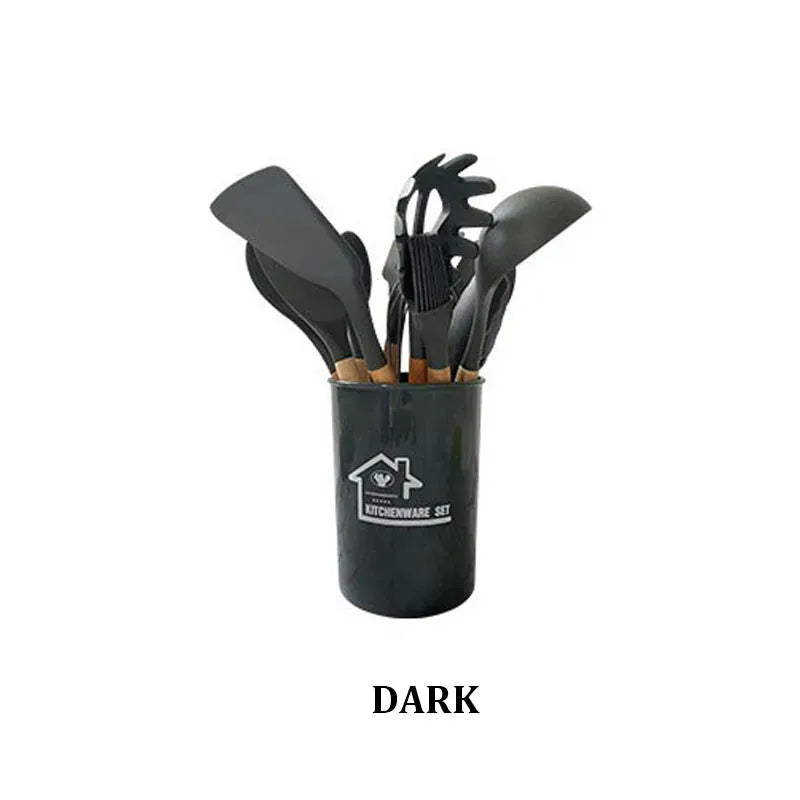 Set Ustensiles Silicone 12 pièces Cuisine | Résistants à la chaleur spatule en silicone