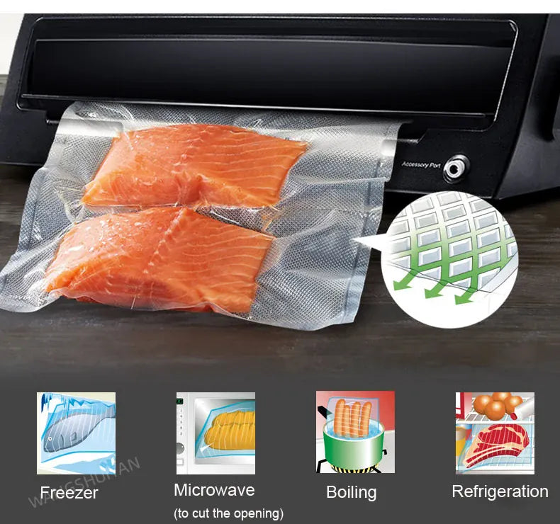 5 Rolls/Lot Kitchen Food Vacuum Bag Storage Bags for Vacuum Sealer Food Keep Packing 12+15+20+25+28cm*500cm
