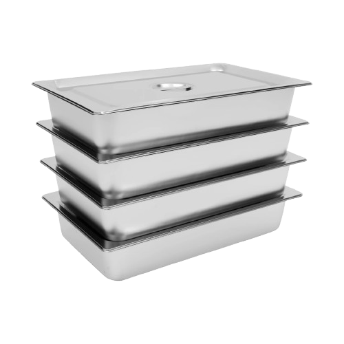 Bacs à Buffet Inox avec Couvercle - Lot de 4 Pièces 1200 ml Boîtes Hermétiques