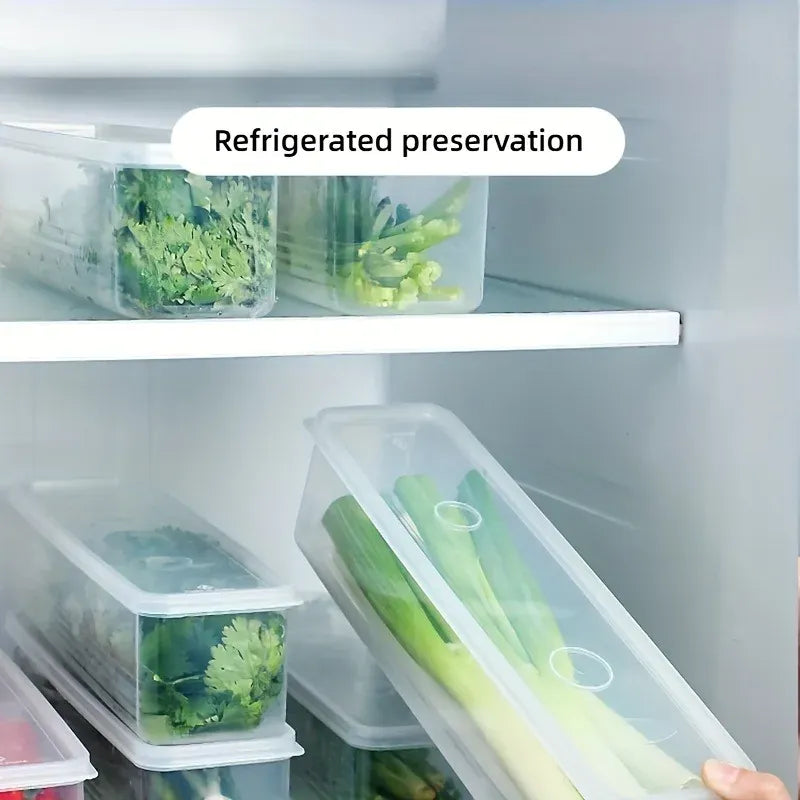 Organiseur Frigo Rectangulaire 4 Pièces en Plastique Transparent