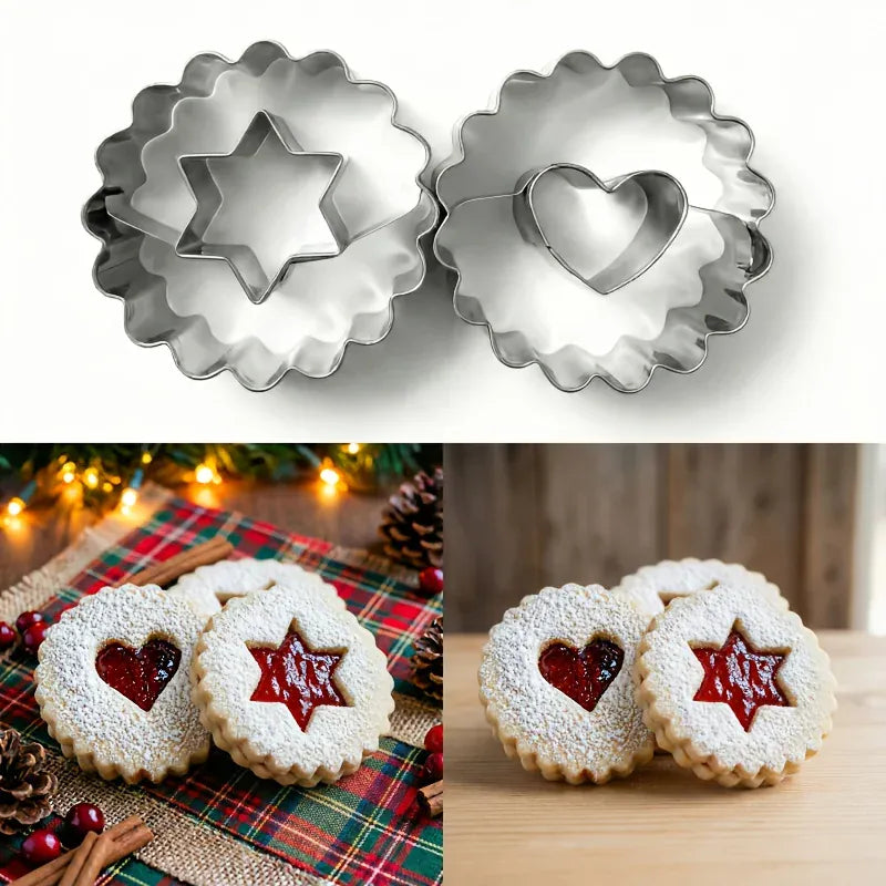 Emporte-pièces en inox cœur et étoile - Set de 2 pour biscuits décorés emportepieces