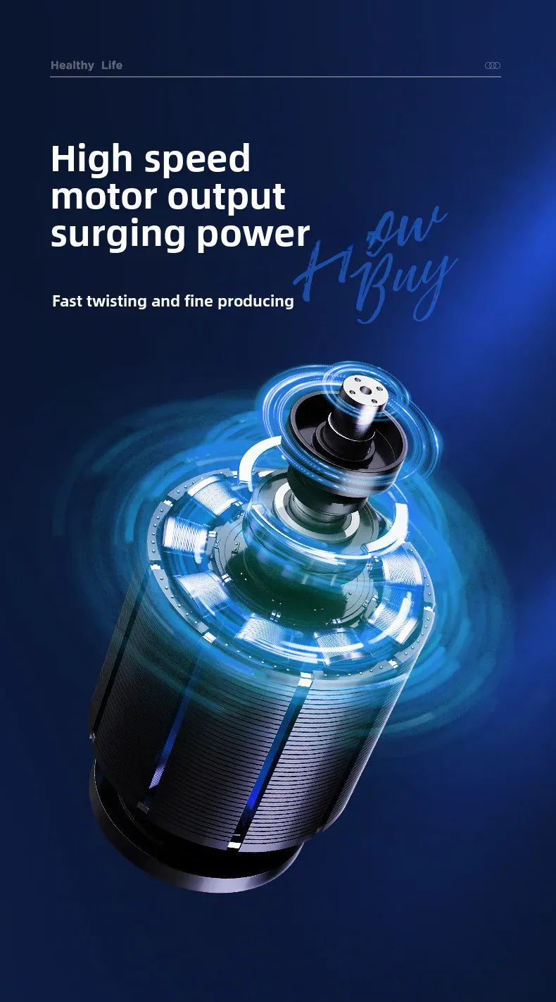 Mini Hachoir Électrique Sans Fil 350 ml — Bol en Verre, 6 Lames Inox, Batterie USB-C hachoir electrique