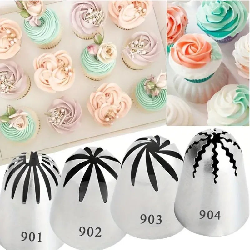 Douilles à pâtisserie en acier inoxydable - 4 styles pour décoration cupcakes douillepoche
