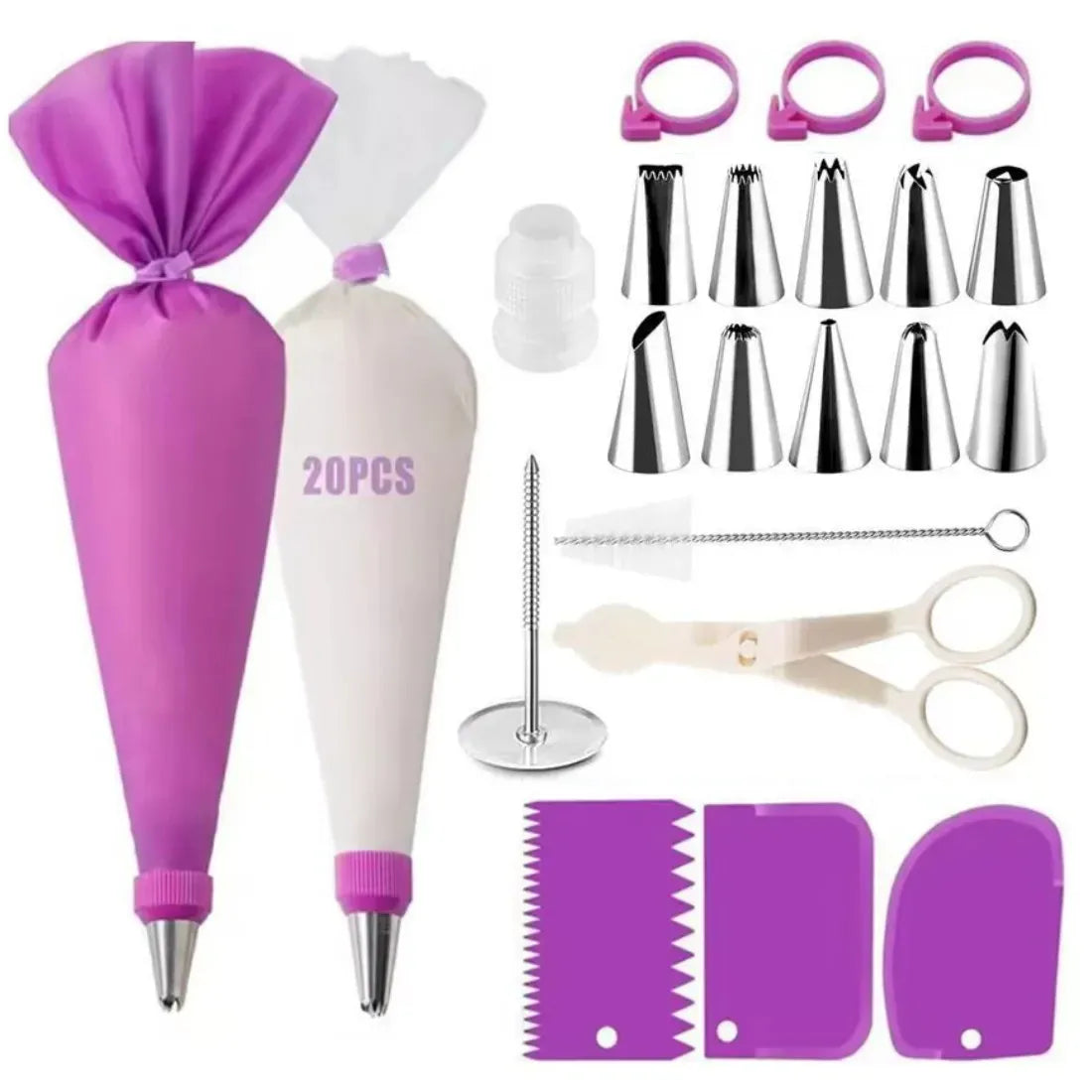 Poche à Douille en Silicone 43 pièces avec Douilles en Acier Inoxydable douillepoche