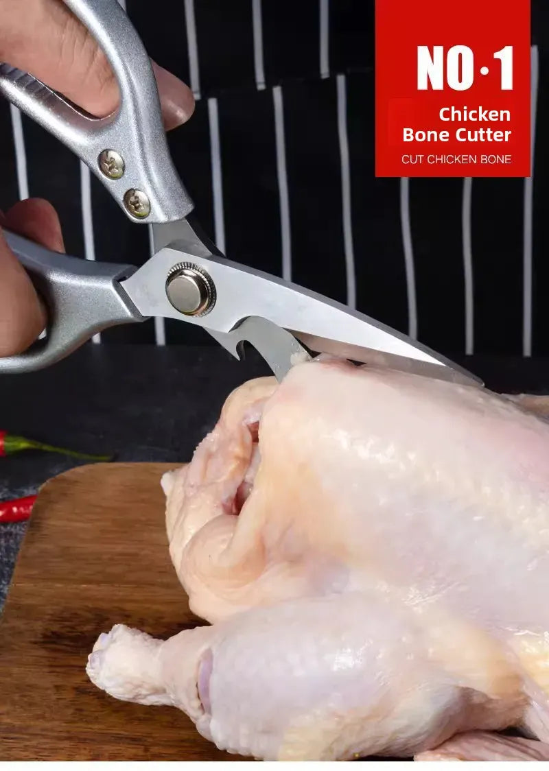 Ciseaux de cuisine inox multifonctionnels pour viande et os ciseaux