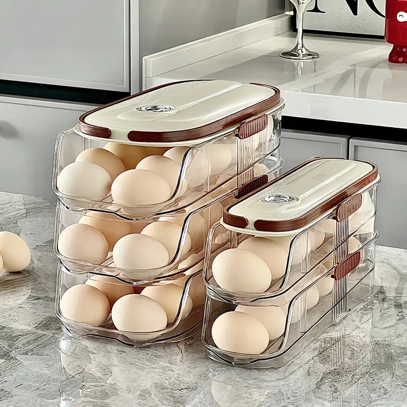 Boîte de Rangement Frigo pour Œufs 24 Pièces avec Poignée Ergonomique