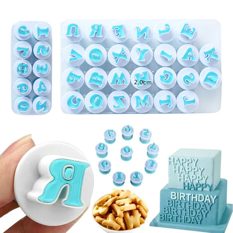 Emporte-pièces à pâtisserie alphabet et chiffres - 36 pièces en plastique emportepieces