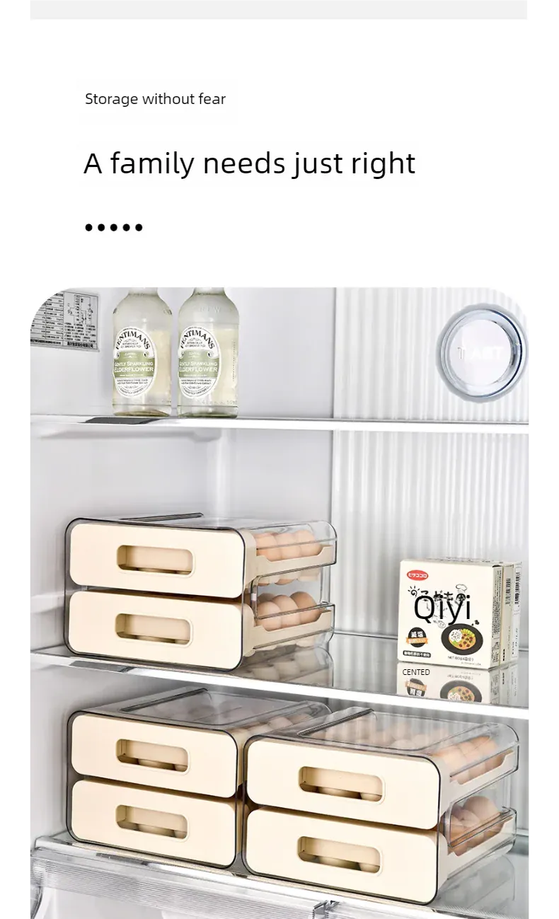 Organiseur de Rangement Frigo pour 32 Œufs | Double Couche