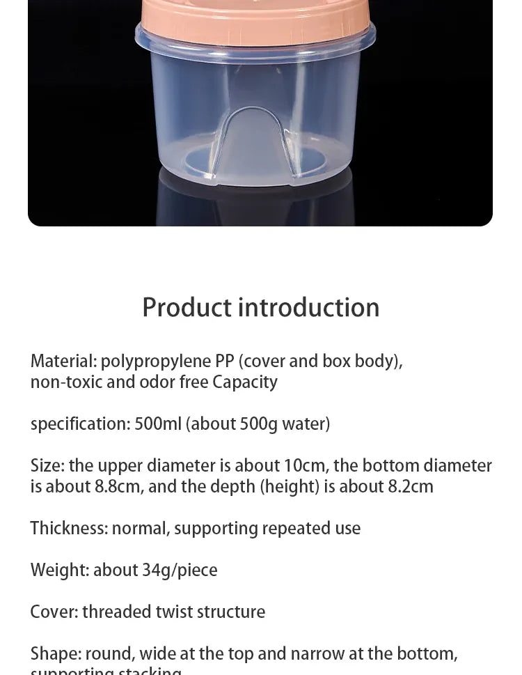Boîte de Rangement Frigo Hermétique 500ml | 8 Pièces Empilables