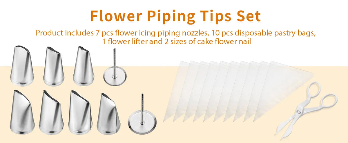 Kit de décoration de gâteaux 20 pièces en acier inoxydable - Douilles et outils professionnels douillepoche