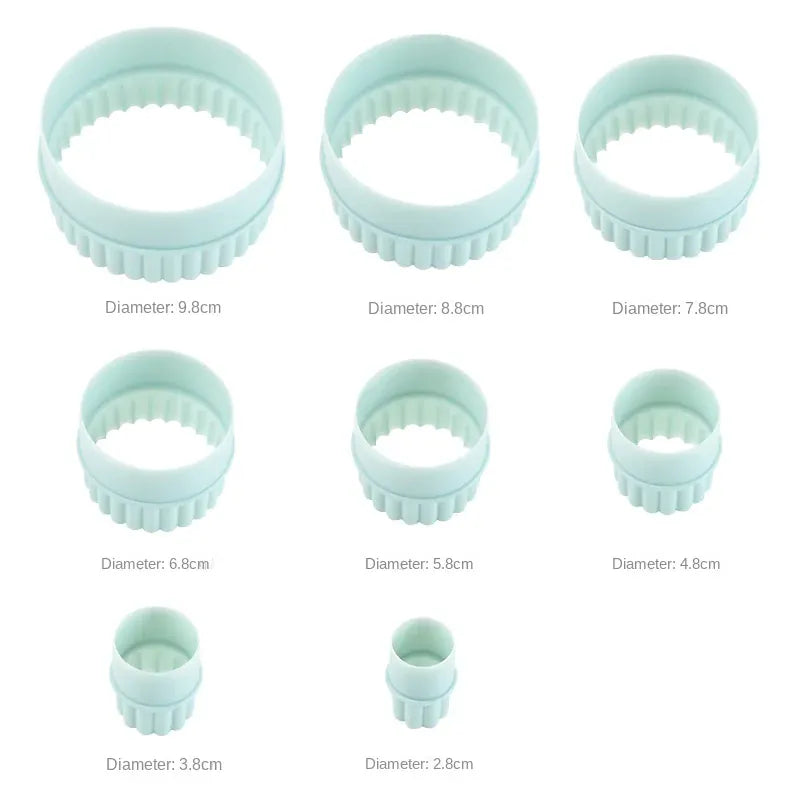 Emporte-pièces à Biscuits en Silicone - Set de 8 Formes Ronde Vert Clair emportepieces