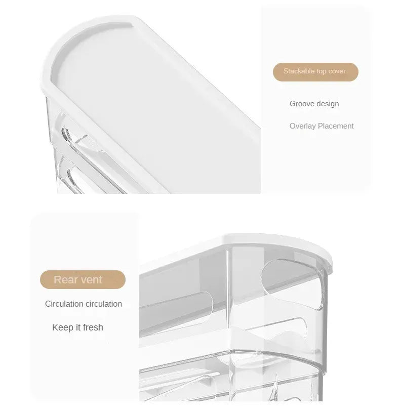 Organiseur Frigo Range-Œufs à Rouleau 12 Œufs - Empilable et Pratique