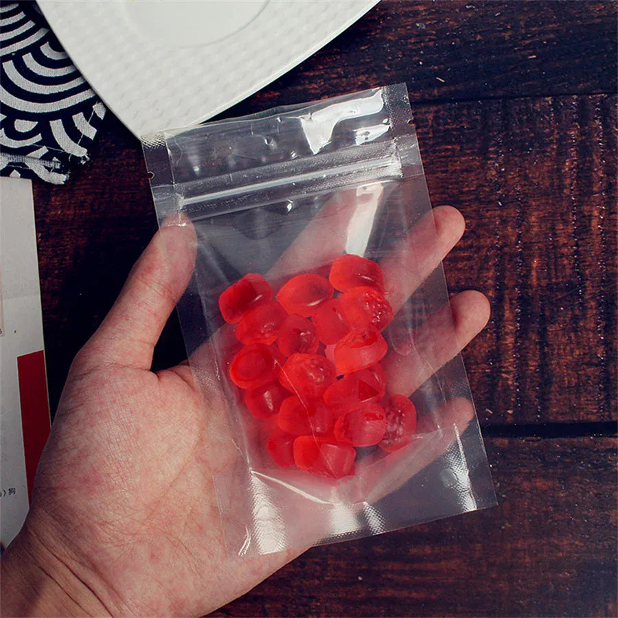 Sachets Zip Alimentaires Transparent 100 pièces Réutilisables