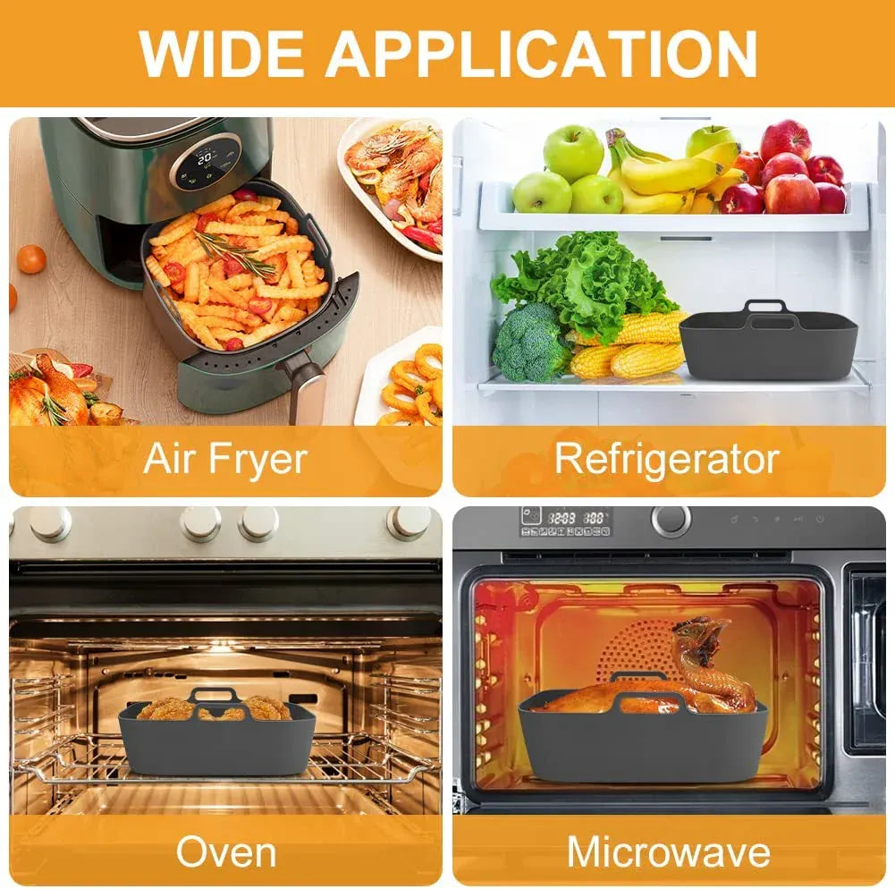 Moule Silicone Air Fryer Réutilisable Carré - Facile à Nettoyer Air Fryer