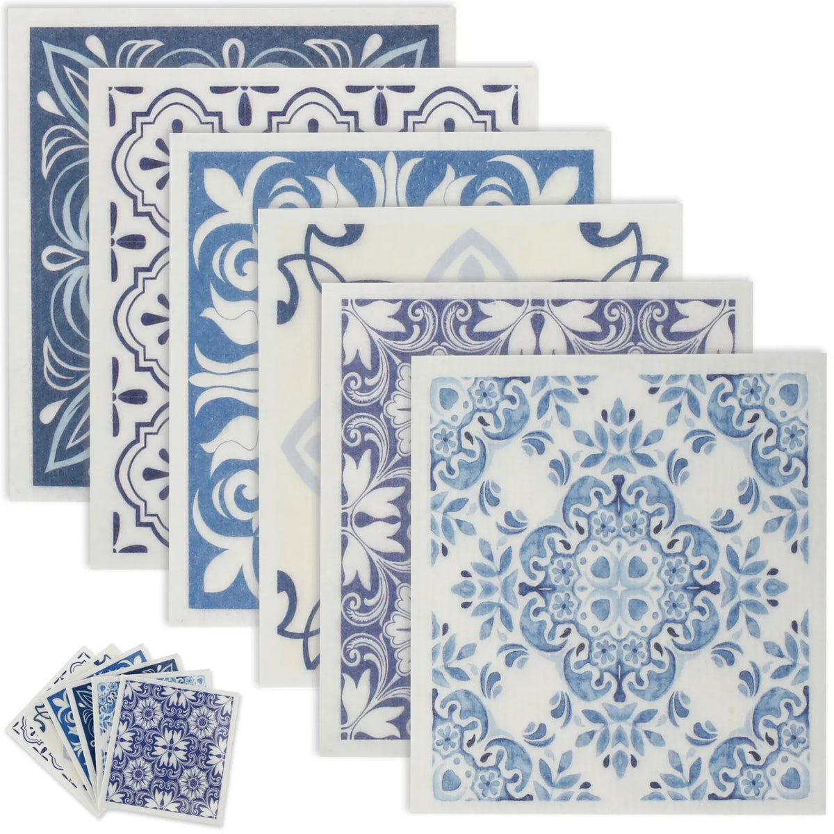 Torchons en Coton Cellulosique Absorbants - Lot de 6 Pièces