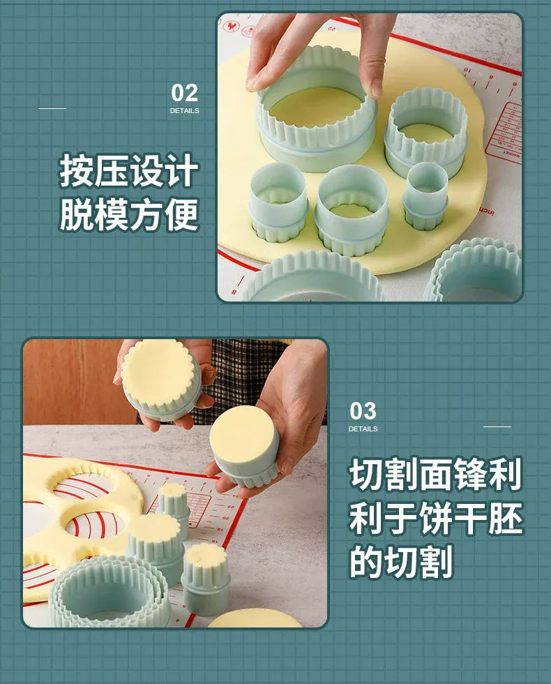 Ensemble de 8 Emporte-Pièces Ronds en Silicone Non-adhésif pour Pâtisserie emportepieces