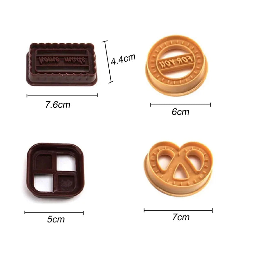 Emporte-pièces à biscuits en plastique - Set de 4 pour décoration pâtisserie emportepieces