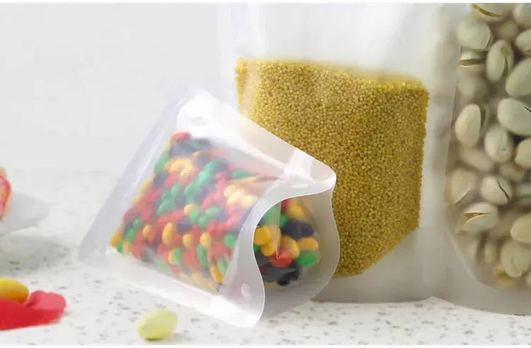 Sachets Zip Alimentaires Réutilisables - Lot de 100 Pièces