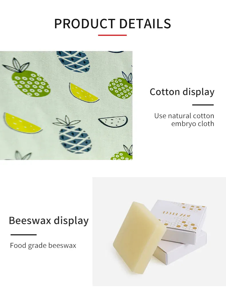 Film Alimentaire Réutilisable Cire d'Abeille 33x100 cm Écologique far