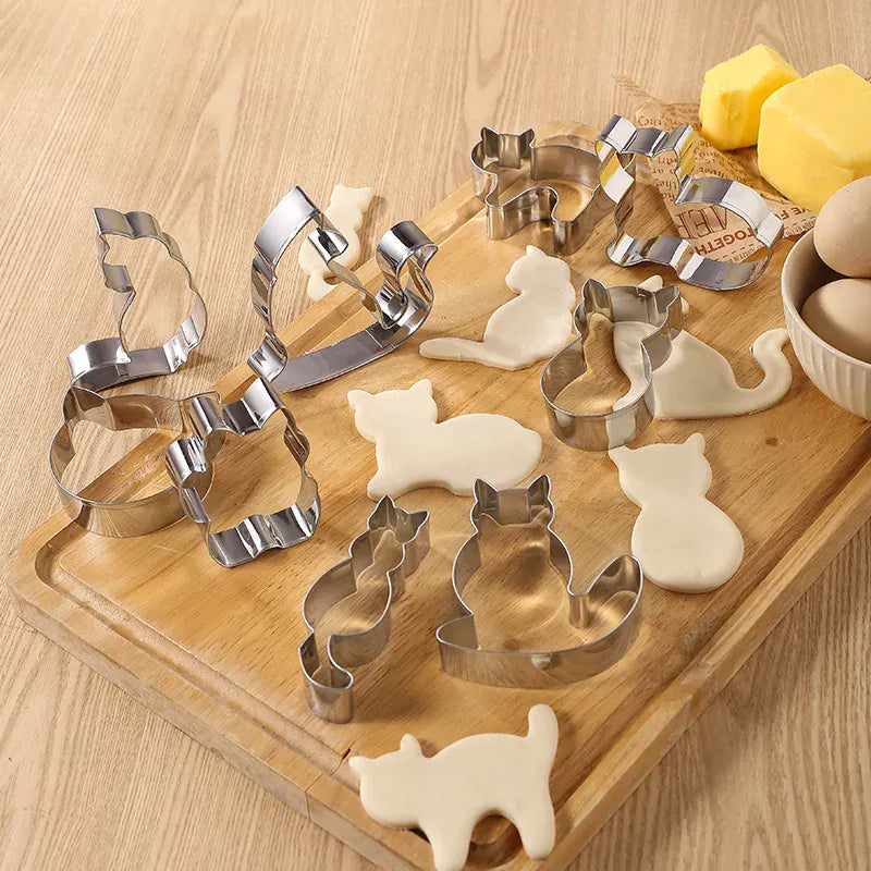 Emporte-pièces en inox 9 pièces - Formes de chats pour biscuits emportepieces