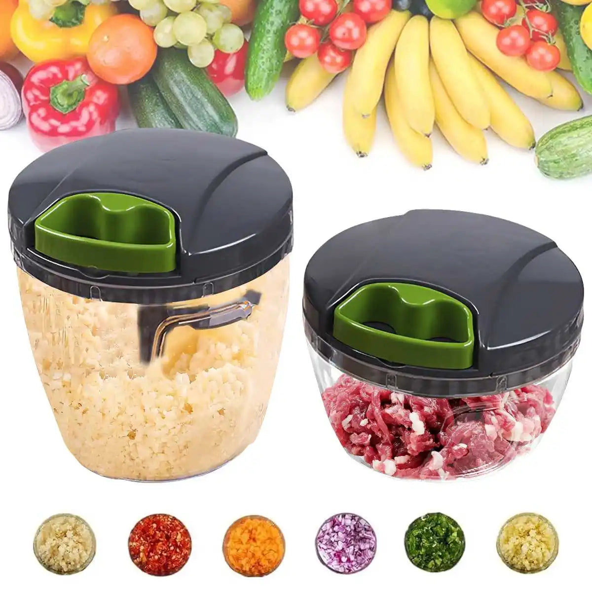 Mini Hachoir 1000ml Manuel | Coupe Légumes Ail Fruits et Herbes mini hachoir