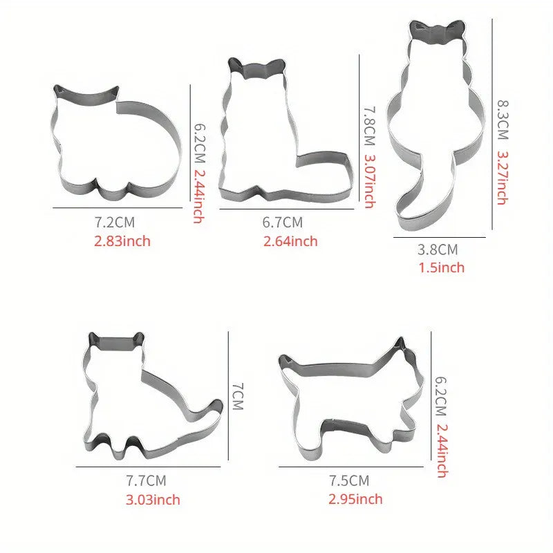 Emporte-pièces à biscuit en acier inoxydable - Set de 5 animaux emportepieces