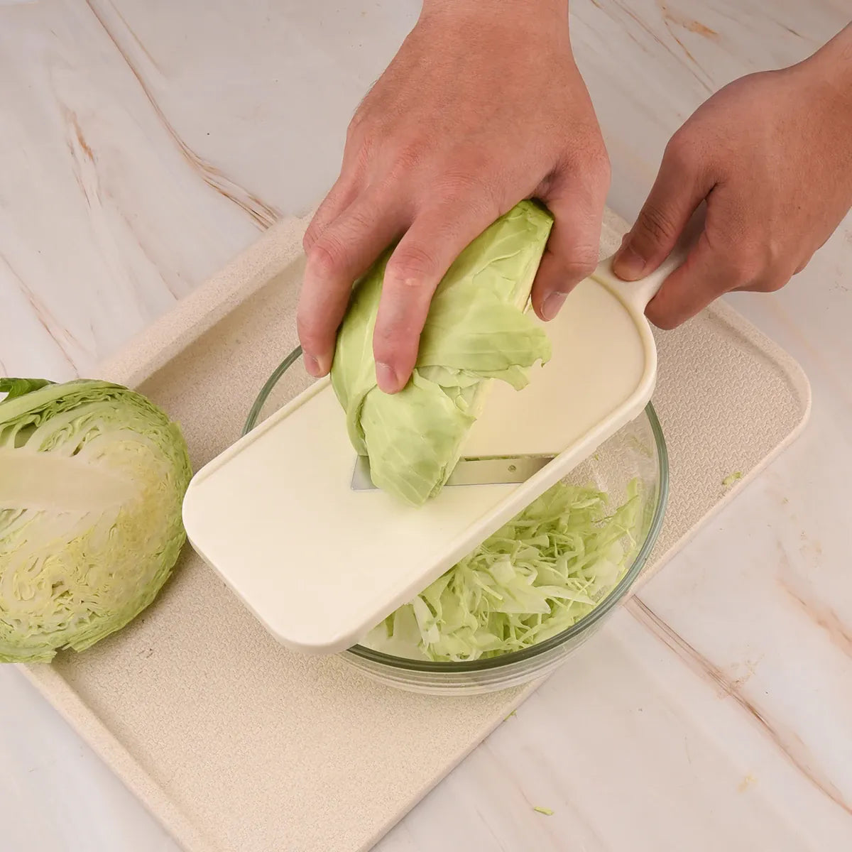 Mandoline Slicer en Acier Inoxydable V avec Brosse de Nettoyage Mandoline