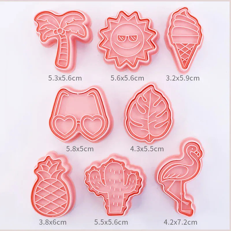 Emporte-pièces à Biscuits - Set de 8 Découpeurs en Plastique 3D emportepieces