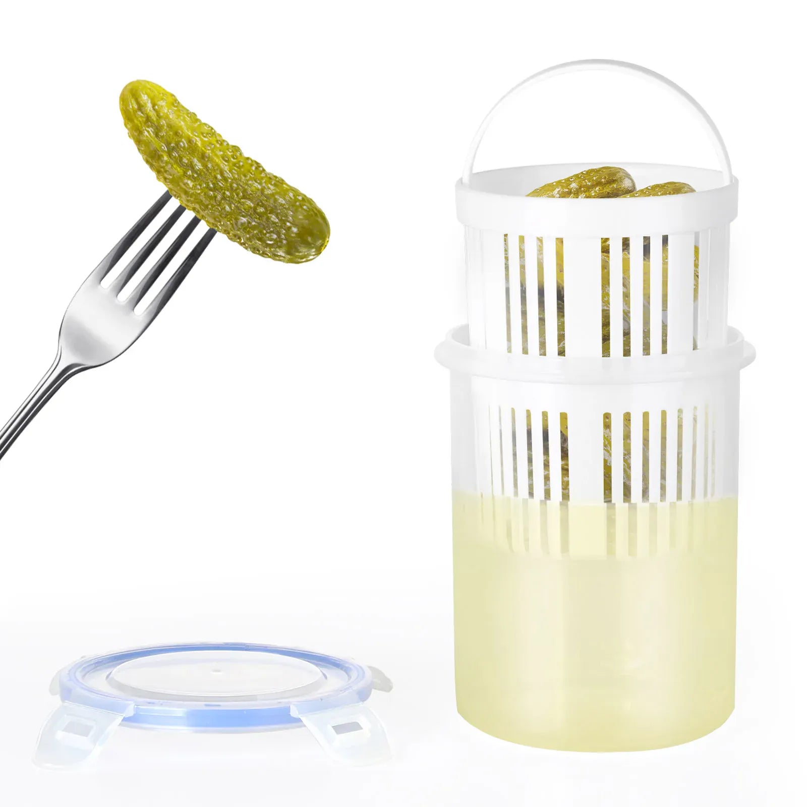 Bocal de Conservation avec Filtre pour Cornichons | 1,5 L Hermétique