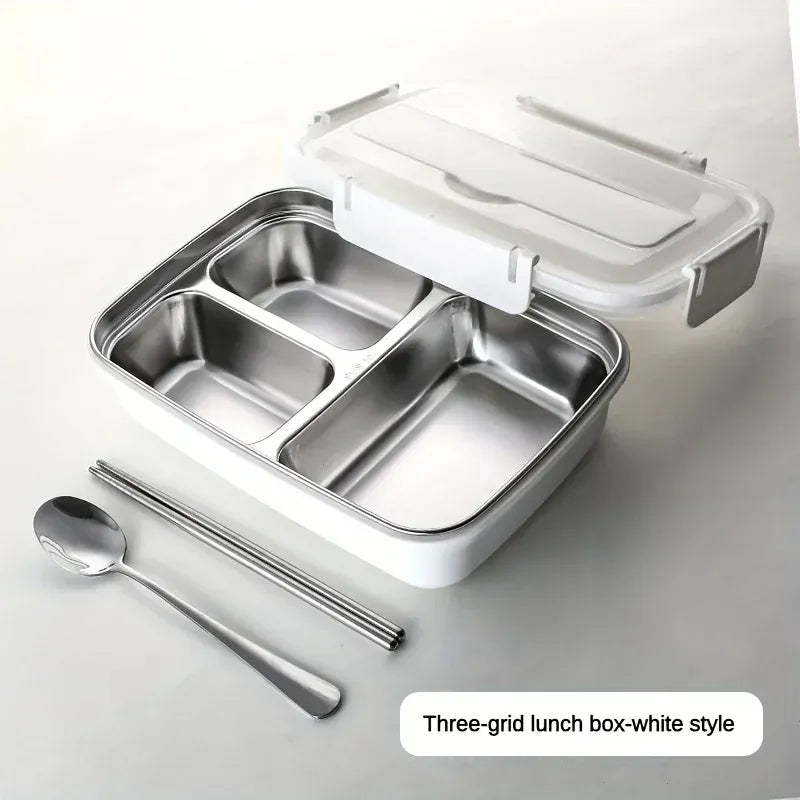 Bento Inox 3 Compartiments | Boîte Durable et Étanche 1,2L Bento