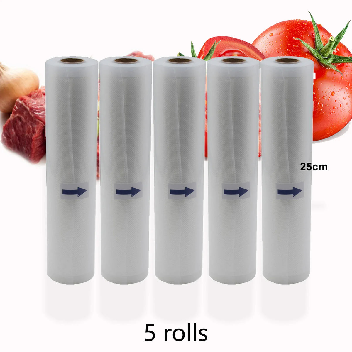5 Rolls/Lot Kitchen Food Vacuum Bag Storage Bags for Vacuum Sealer Food Keep Packing 12+15+20+25+28cm*500cm
