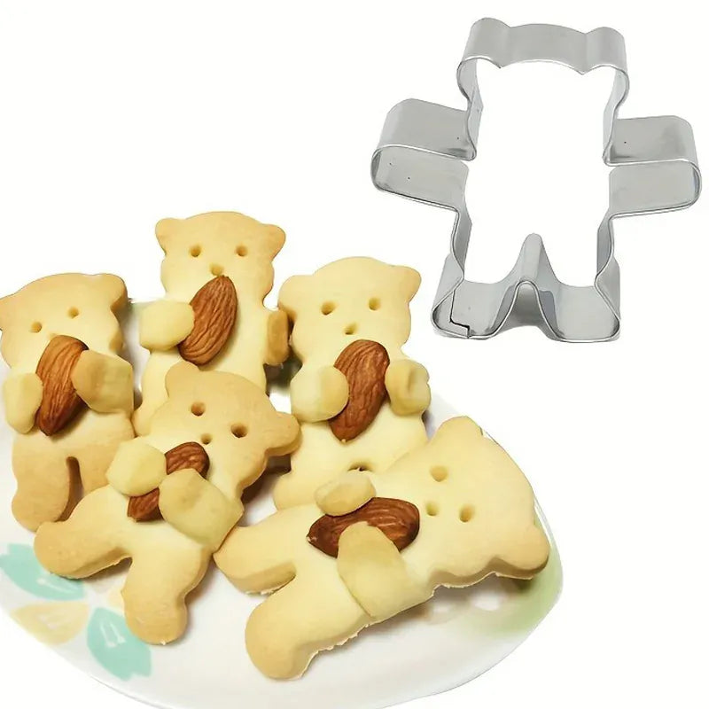 Emporte-pièces Oursons en Acier Inoxydable - 5 Molds pour Biscuits Festifs emportepieces