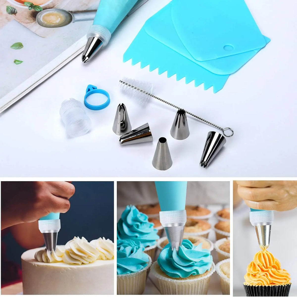 Kit de Décoration de Gâteaux 76 Pièces avec Douilles et Accessoires en Acier Inoxydable douillepoche
