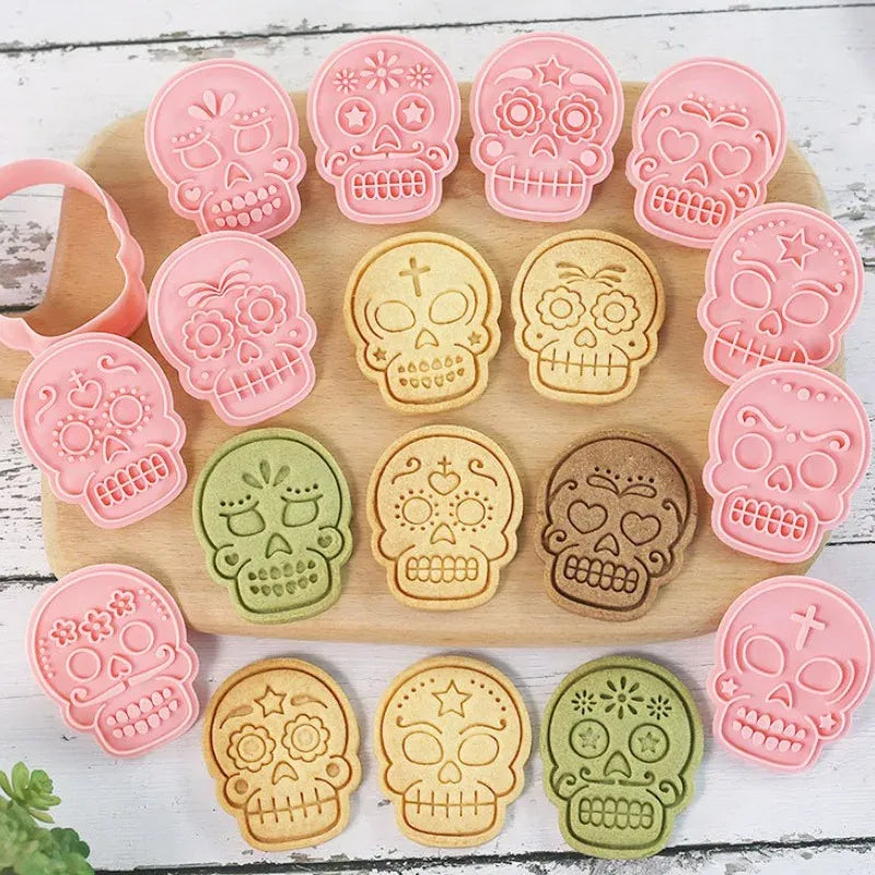 Emporte-pièces en Silicone 10 pièces - Motifs de Crânes Halloween emportepieces