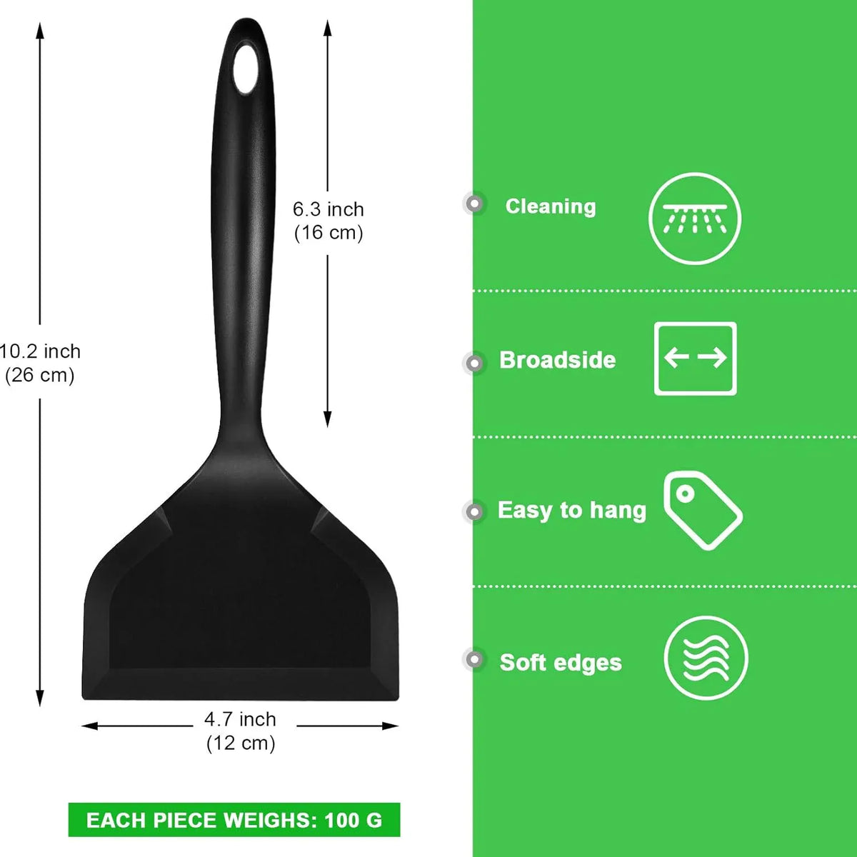 Spatule Silicone Large Flexible | 2 Pièces Résistante à la Chaleur spatule en silicone