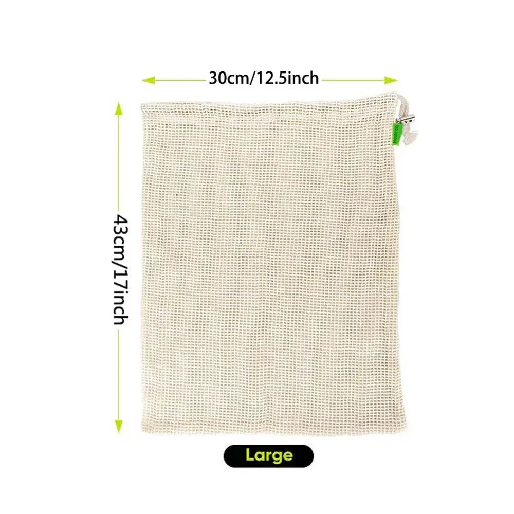 Sacs Filet en Coton Bio - Réutilisables et Écologiques - Lot de 5