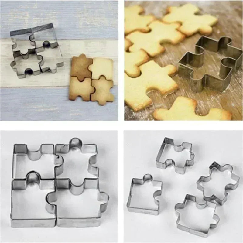 Emporte-pièces Puzzle en Acier Inoxydable - Set de 4 Pièces pour Biscuits emportepieces