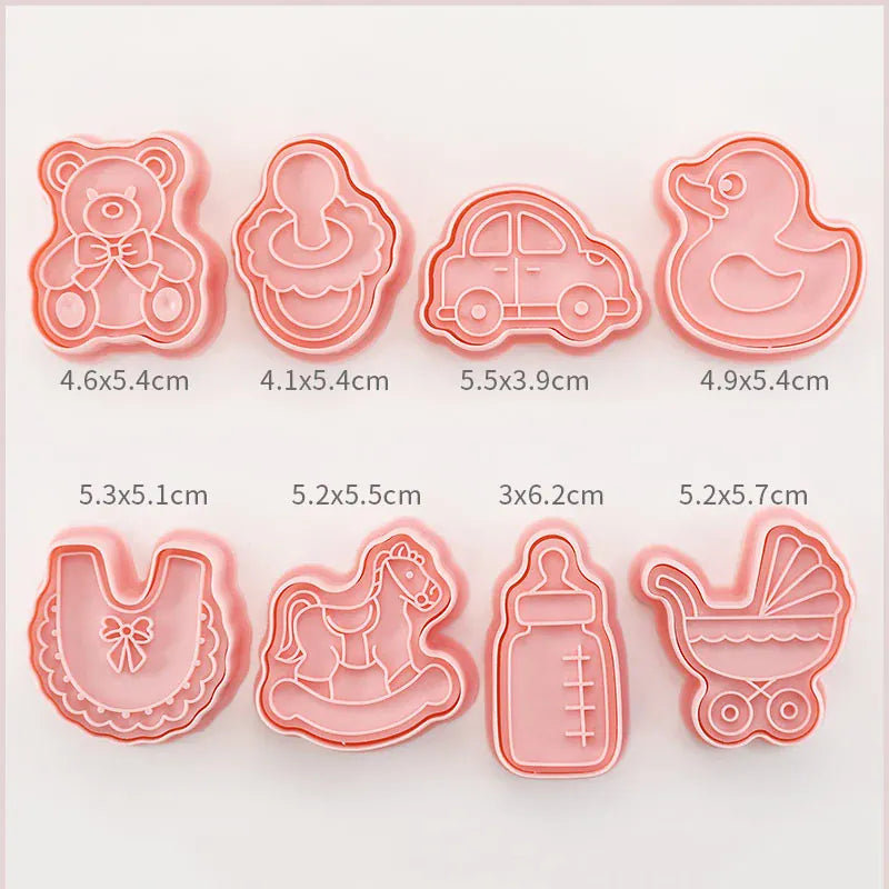 Emporte-pièces à Biscuits - Set de 8 Découpeurs en Plastique 3D emportepieces