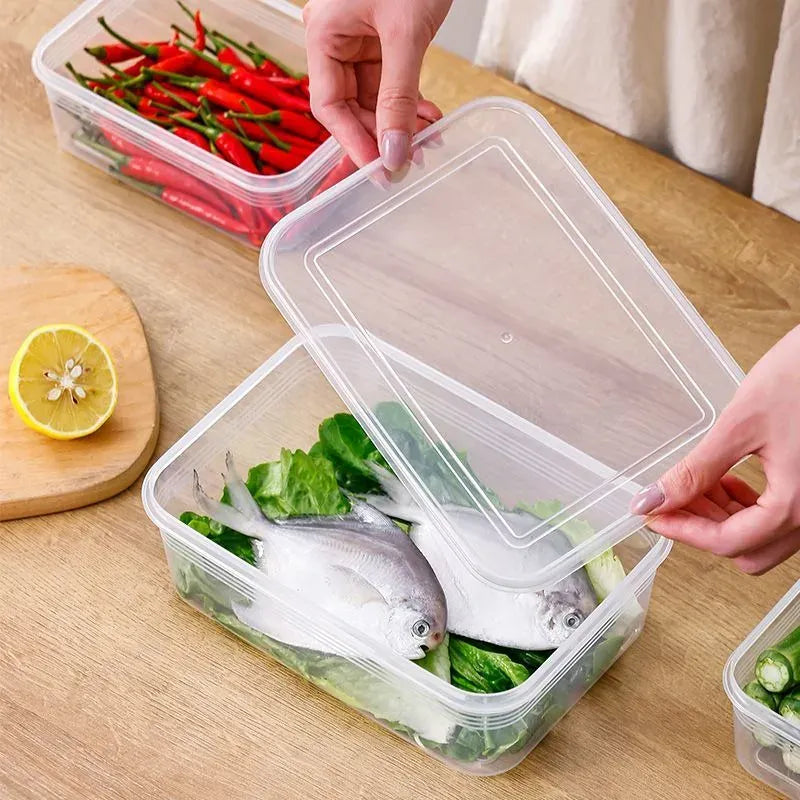 Boîte Organisateur Transparent de Conservation 5 Pièces Rangement Frigo
