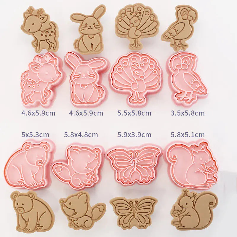 Emporte-pièces à Biscuits - Set de 8 Découpeurs en Plastique 3D emportepieces