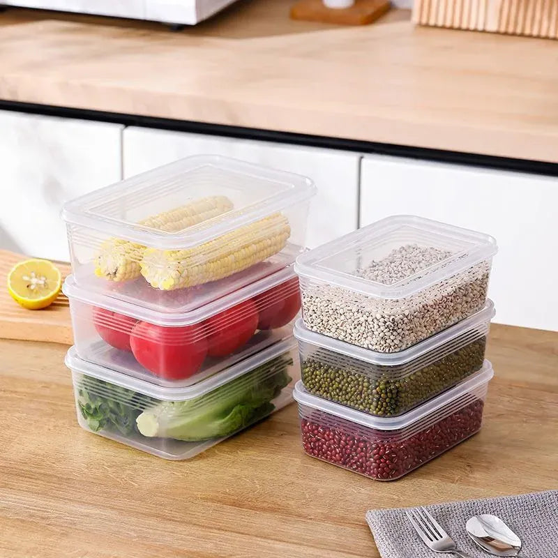 Boîte Organisateur Transparent de Conservation 5 Pièces Rangement Frigo