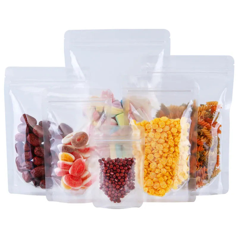 Sachets Zip Alimentaires Transparent - Lot de 50 pièces 20x30cm
