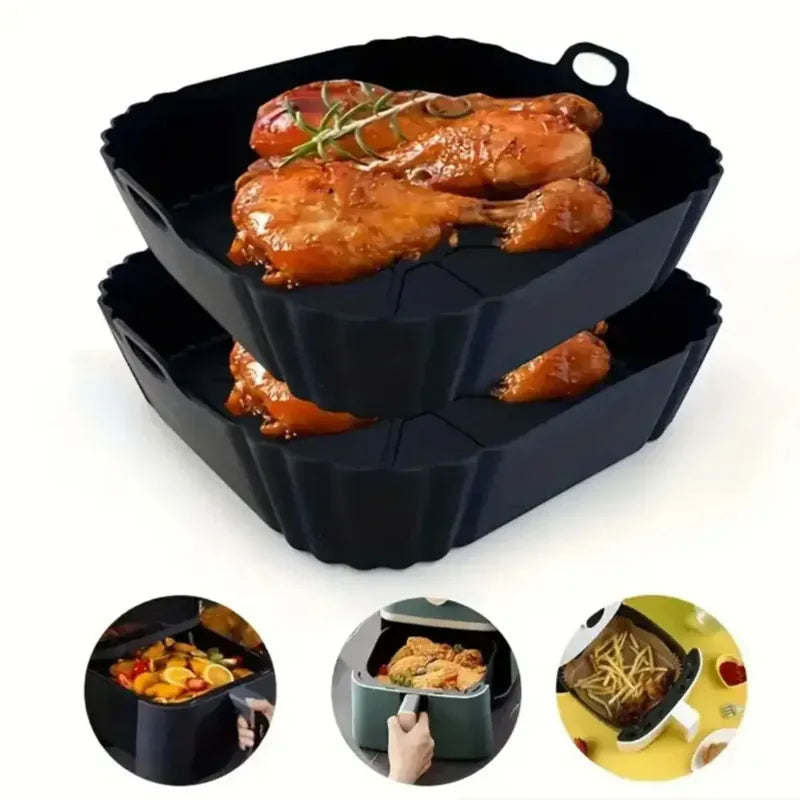 Moule Silicone Air Fryer Réutilisable Carré 20 cm Antiadhésif Air Fryer