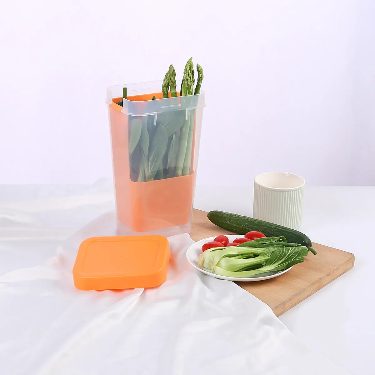 Bac de Rangement Frigo Hermétique pour Légumes Frais 2L