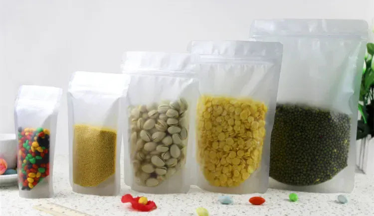 Sachets Zip Alimentaires Réutilisables - Lot de 100 Pièces