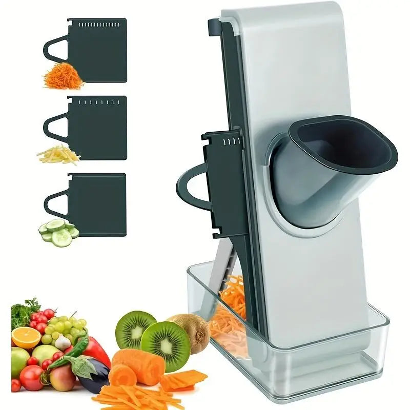 Mandoline Alimentaire Multifoncionnelle — 4 Lames Interchangeables 2, 3.5, 4, 7 mm Mandoline
