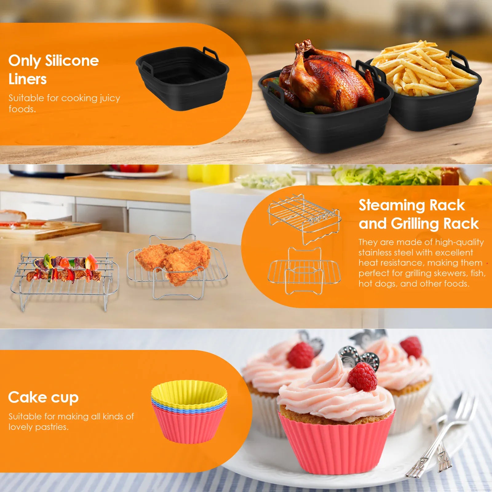 Kit Accessoires Air Fryer - Lot de 6 Pièces pour Cuisine Pratique Air Fryer