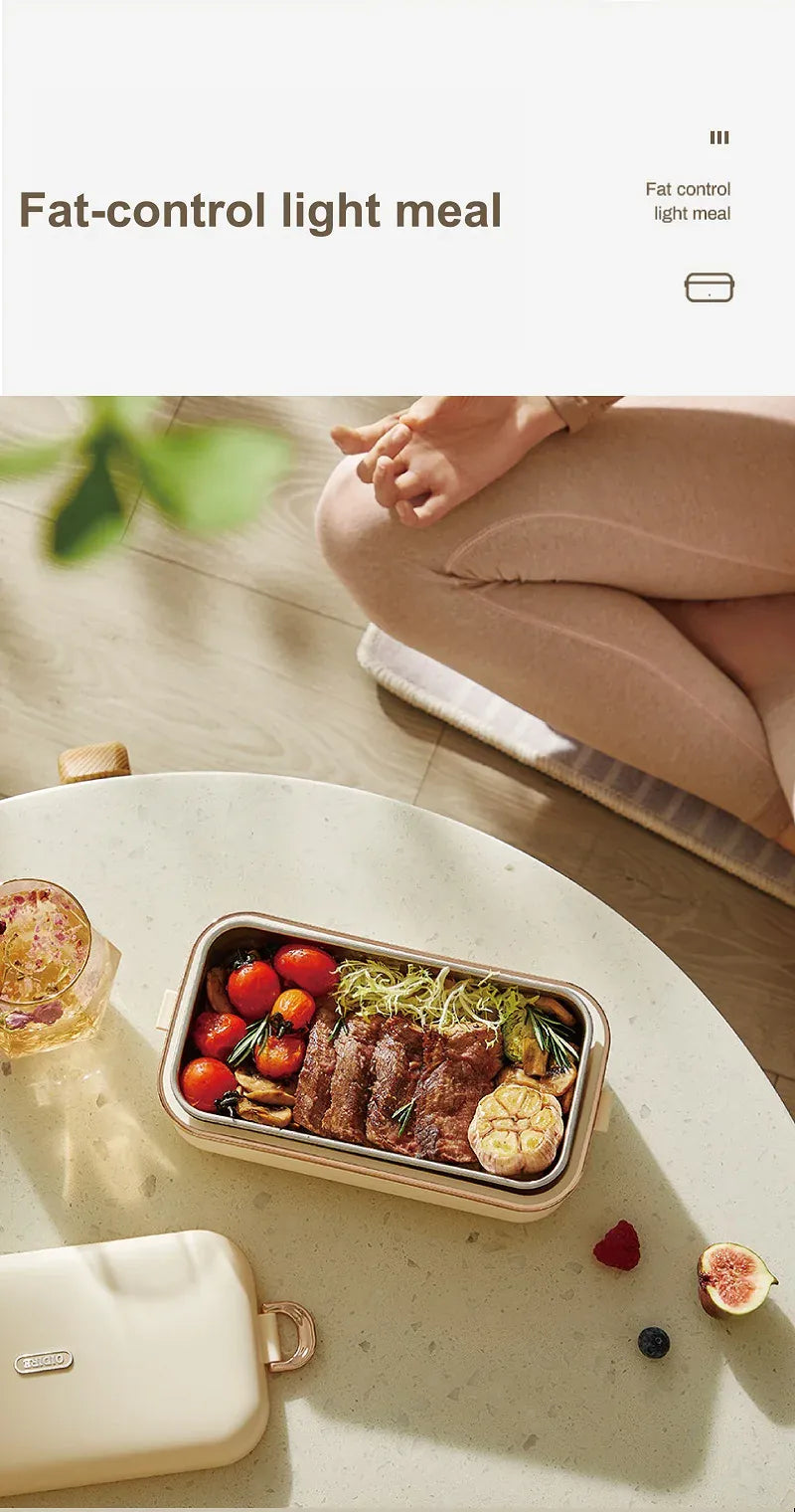 Lunch Box Chauffante Électrique 45W 800ml — Cuve Inox 304, Sans Eau, 70°C lunchboxchauf